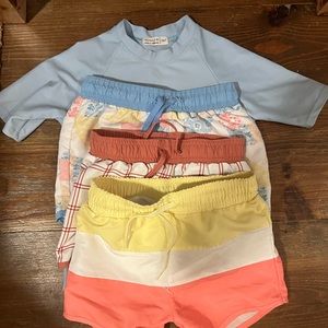 Minnow Swim Lot- 3 Drawstring Boardies & Rashguard